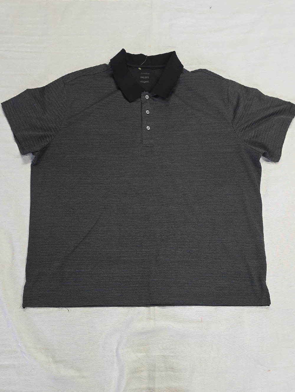 George Charcoal Polo with Black Collar - Size 3XL